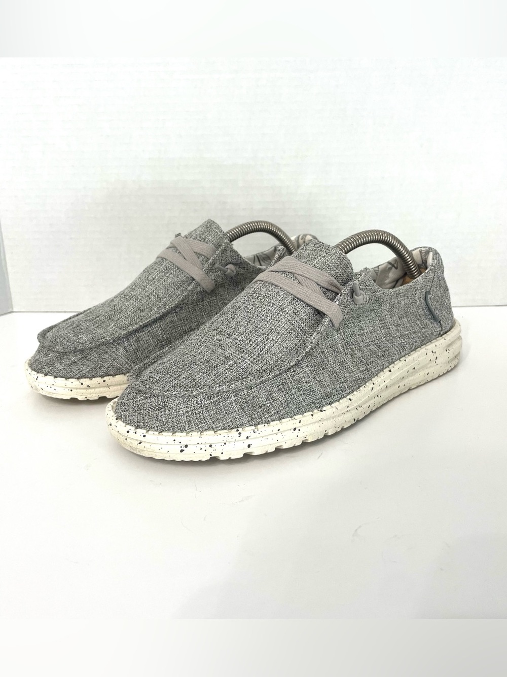 Hey Dude Wendy L Linen Womens Size 8 Iron Gray Walking Casual Slip On Shoes